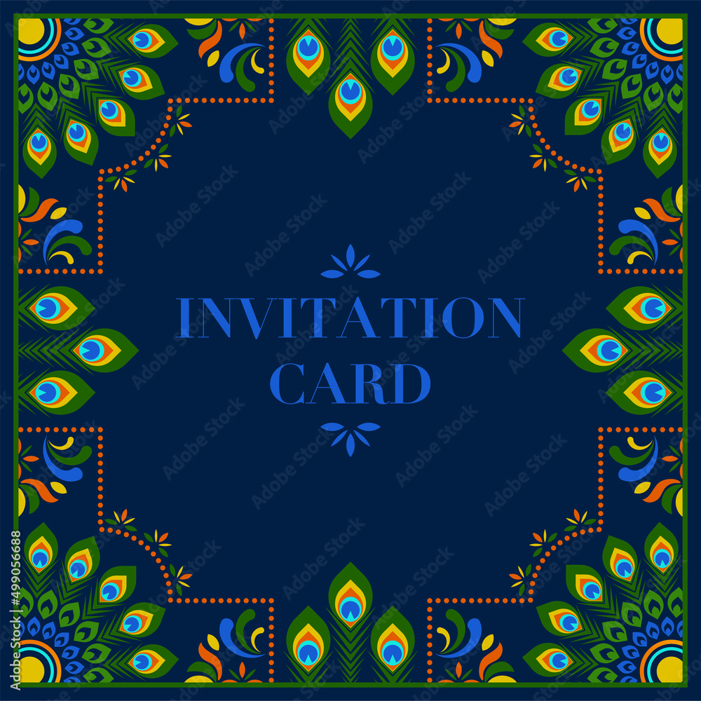 Indian wedding invitation card template Stock Vector | Adobe Stock