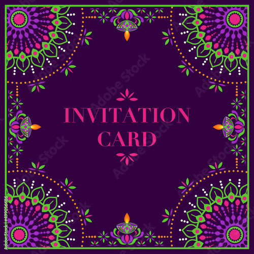 Indian  wedding invitation card template