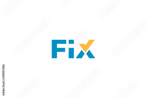 Fix logo with checklist icon design vector template