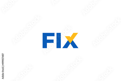 Fix logo with checklist icon design vector template