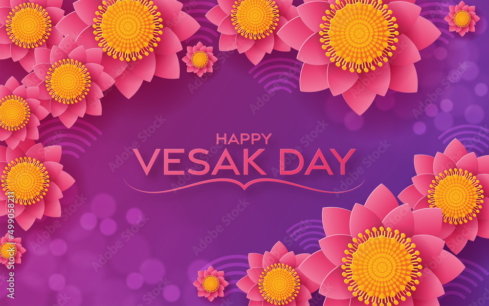 Happy Vesak Day Wishes Cards With Lotus Flowers. Happy Vesak Day Wishes Cards With Lotus Flowers.