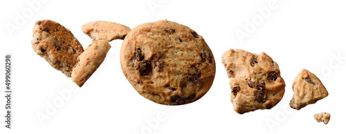 cookies homemade,cookies piece biscuit chocolate on white clipping path