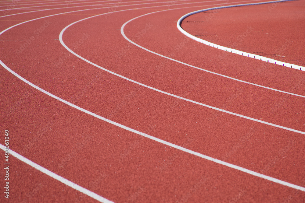 屋外の陸上競技場のトラックレーン Track lane of athletic field