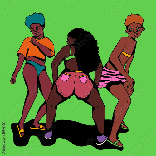 Three Friends Dancing