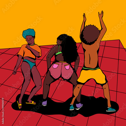 Three Friends Dancing