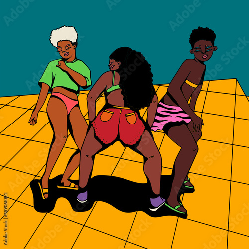 Three Friends Dancing