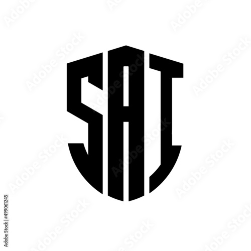 SAI letter logo design. SAI modern letter logo with black background. SAI creative  letter logo. simple and modern letter logo. vector logo modern alphabet font overlap style. Initial letters SAI  photo