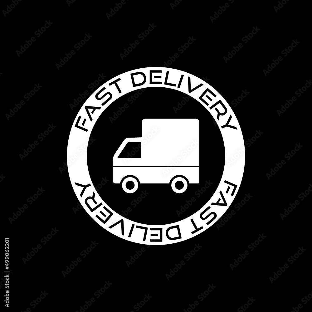 Express delivery icon isolated on dark background Express delivery icon isolated on dark background