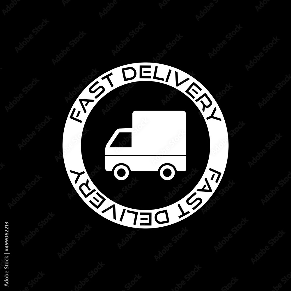 Express delivery icon isolated on dark background Express delivery icon isolated on dark background