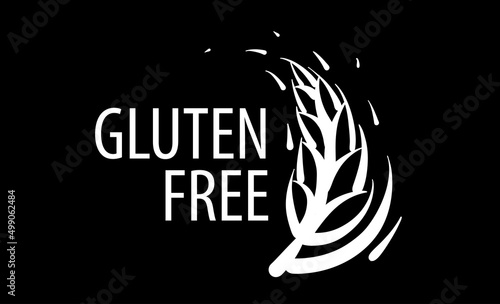 A painted gluten free sign on a black background