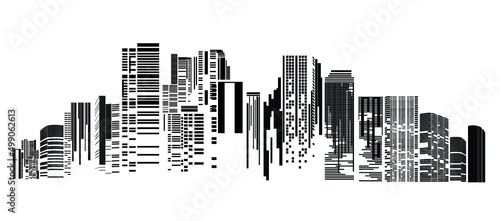 Building and City Illustration at night, City scene on night time