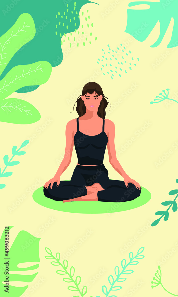 Girl in the lotus position.