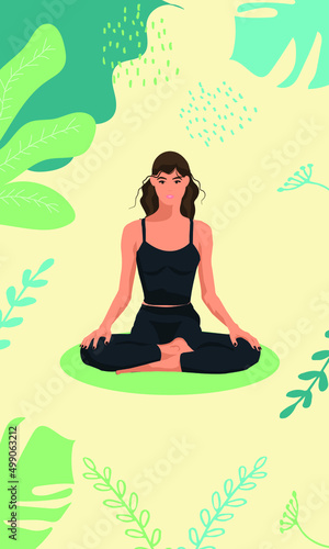 Wallpaper Mural Girl in the lotus position. Torontodigital.ca