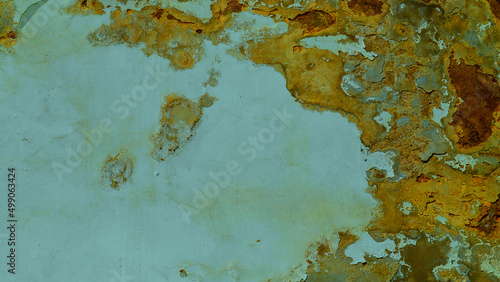Rusty texture. Texture of an old dirty concrete painted wall as a background.