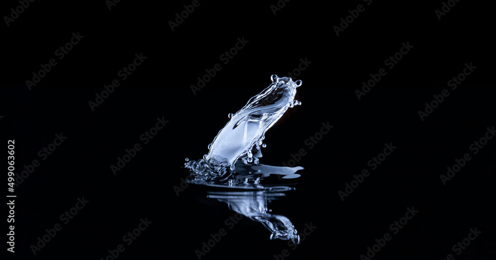 Splash and umbrella on black background. Reflection on the surface of the water. Splash and umbrella on black background. Reflection on the surface of the water.