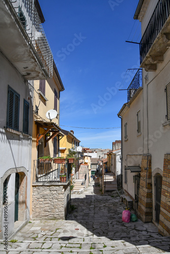 A narrow street in Bisaccia, a small village in the province of Avellino, Italy.