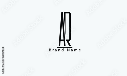 abstract vector logo monogram template AR RA A R