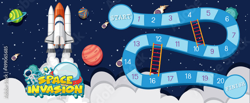 Game template with space theme background