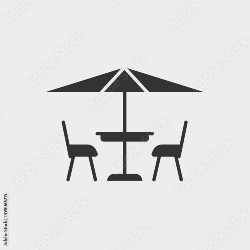 terrace cafe vector icon illustration sign 