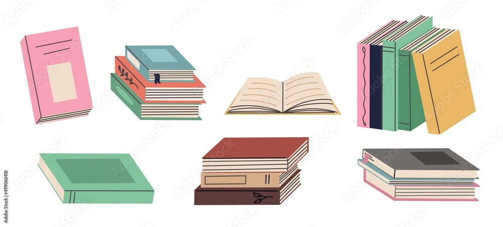 School book. Education hand drawn open or stack notebook. Vector cartoon diary encyclopedia School book. Education hand drawn open or stack notebook. Vector cartoon diary encyclopedia