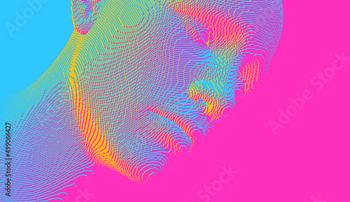 Abstract digital human head constructing from cubes. Minimalistic design for business presentations, flyers or posters. Technology and robotics concept. Voxel art. 3D vector illustration.