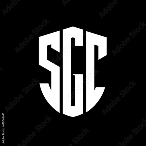 SGC letter logo design. SGC modern letter logo with black background. SGC creative  letter logo. simple and modern letter logo. vector logo modern alphabet font overlap style. Initial letters SGC   photo