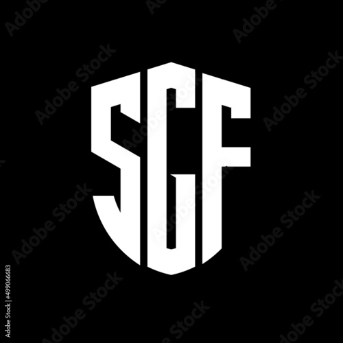 SGF letter logo design. SGF modern letter logo with black background. SGF creative  letter logo. simple and modern letter logo. vector logo modern alphabet font overlap style. Initial letters SGF   photo