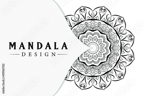 Mandala design for coloring books. Decorative round ornaments. Vintage decorative elements. Oriental pattern, vector illustration.