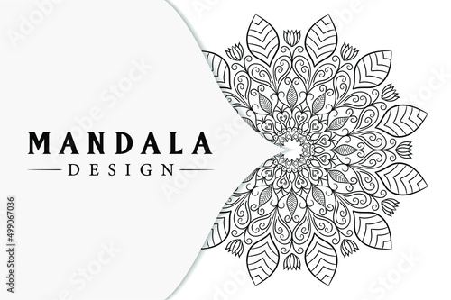 Mandala design for coloring books. Decorative round ornaments. Vintage decorative elements. Oriental pattern, vector illustration.