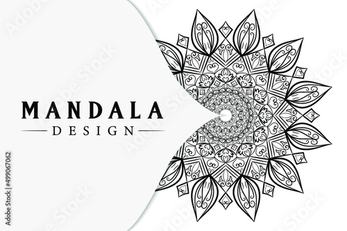 Mandala design for coloring books. Decorative round ornaments. Vintage decorative elements. Oriental pattern, vector illustration.