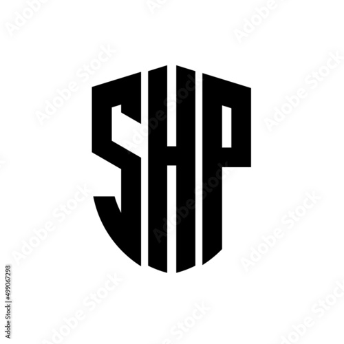 SHP letter logo design. SHP modern letter logo with black background. SHP creative  letter logo. simple and modern letter logo. vector logo modern alphabet font overlap style. Initial letters SHP  photo