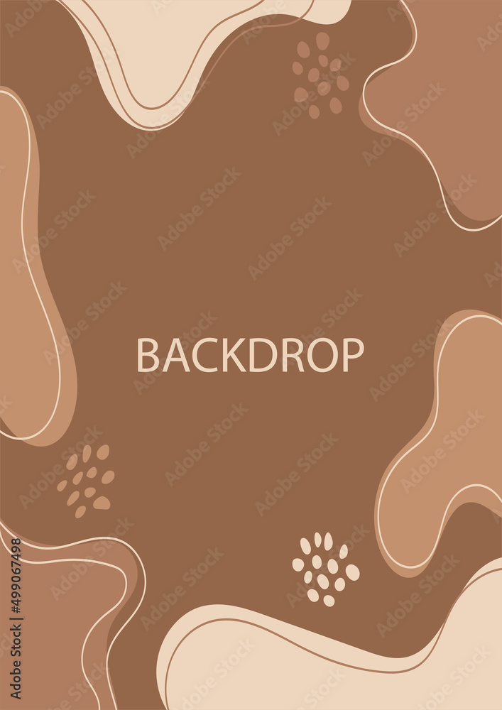 Abstract fluid social media background. Wavy bubble web banner, screen, mobile app colorful design. Flowing chocolate liquid gradient shapes. Geometric social network stories theme template pack