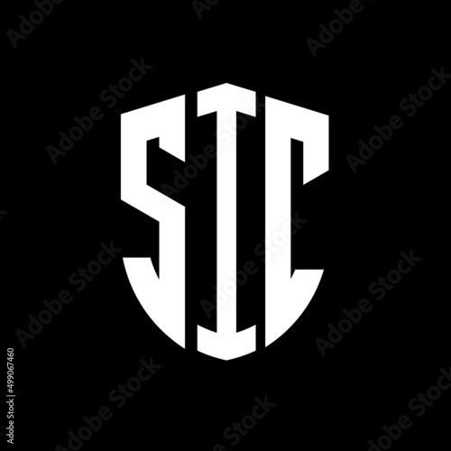 SIC letter logo design. SIC modern letter logo with black background. SIC creative  letter logo. simple and modern letter logo. vector logo modern alphabet font overlap style. Initial letters SIC  photo