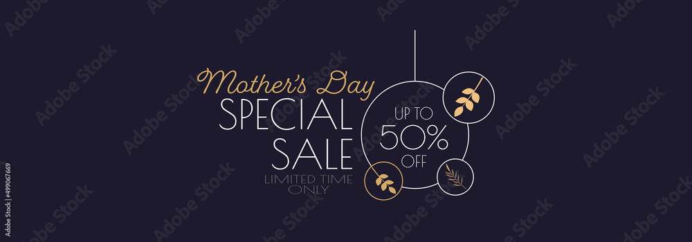 Mother's Day Sale banner. Modern minimal design for Sales. Flat vector illustration.