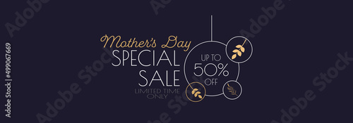 Mother's Day Sale banner. Modern minimal design for Sales. Flat vector illustration.