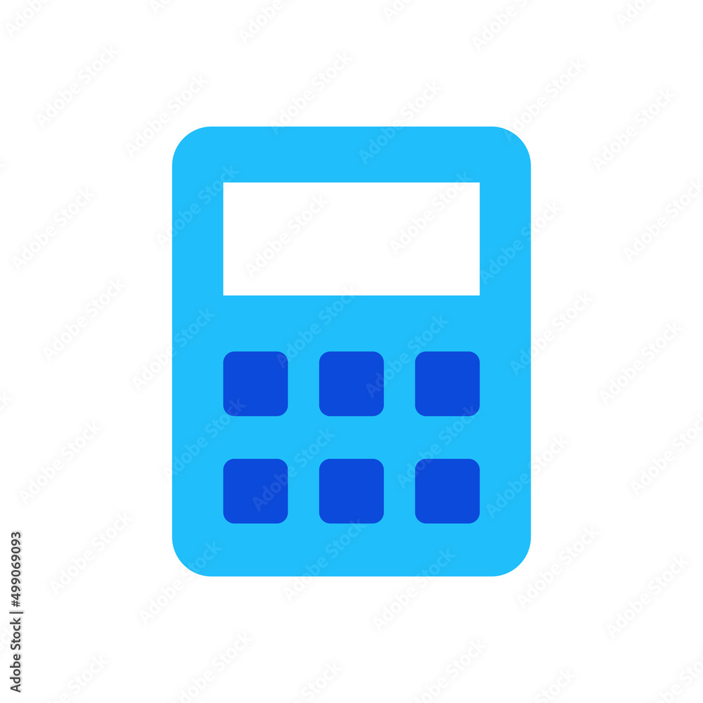 Calculator icon vector graphic illustration in blue Calculator icon vector graphic illustration in blue
