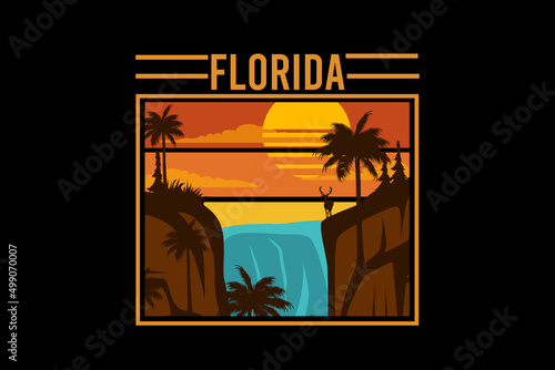 Florida retro vintage landscape