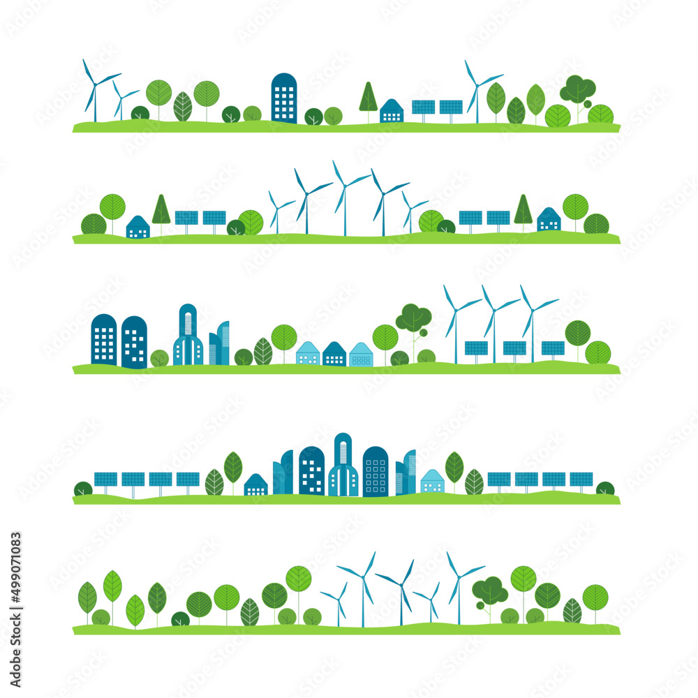 Curated visual reference: Picture Idea: Bundle Of Urban Landscapes With Eco City Using Modern Ecologically