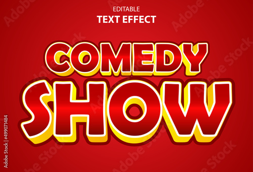 comedy show text effect in red color editable for promotion.