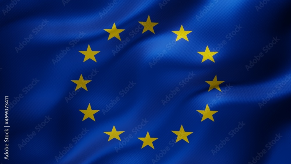 Official flag of the european union 3d. European Union Waving Flag Background Official flag of the european union 3d. European Union Waving Flag Background