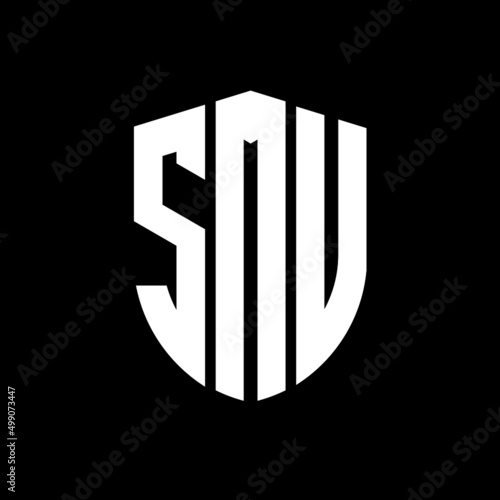 SMU letter logo design. SMU modern letter logo with black background. SMU creative  letter logo. simple and modern letter logo. vector logo modern alphabet font overlap style. Initial letters SMU  photo