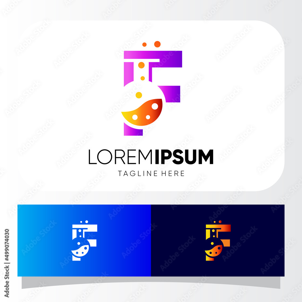 Letter F Lab Logo Design Vector Icon Graphic Emblem Illustration 
