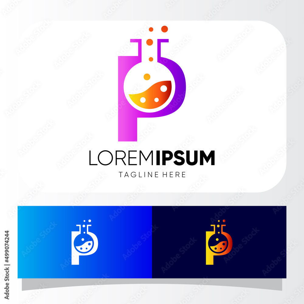 Letter P Lab Logo Design Vector Icon Graphic Emblem Illustration Letter P Lab Logo Design Vector Icon Graphic Emblem Illustration