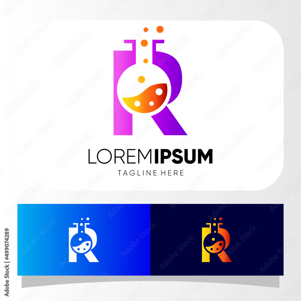Letter R Lab Logo Design Vector Icon Graphic Emblem Illustration 