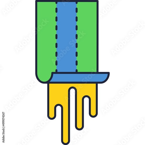 Wallpaper icon glue tape scroll on wall vector