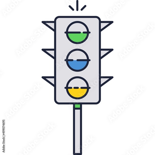 Traffic light vector signal road stoplight icon