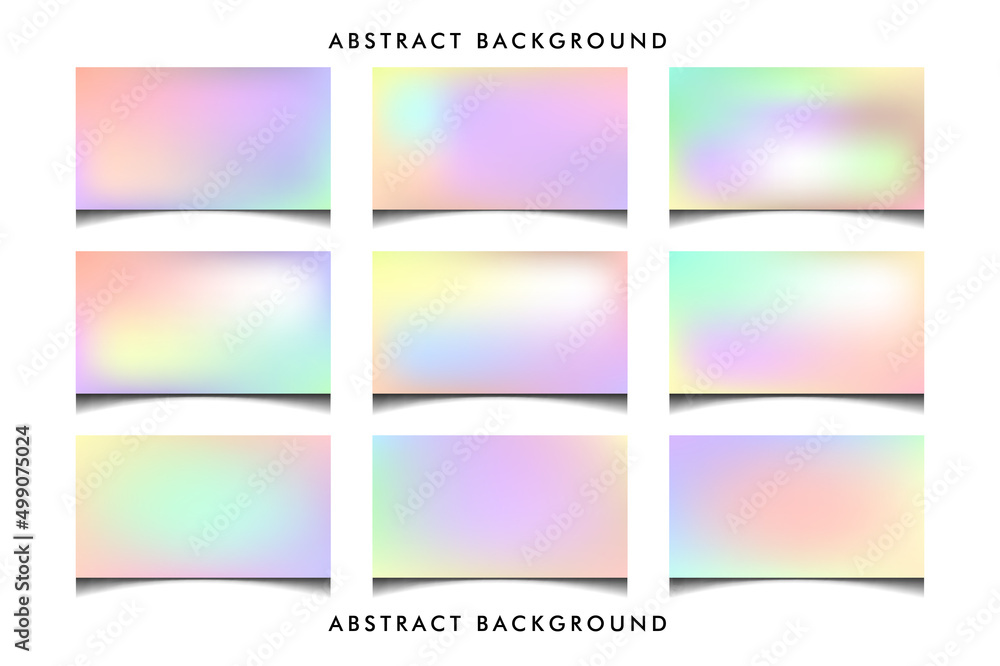 Set of gradient abstract background with pastel color style