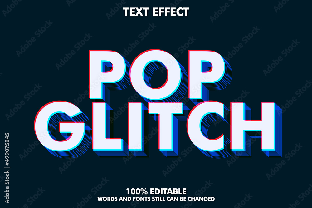 Obraz premium Editable glitch text effects with layered outline