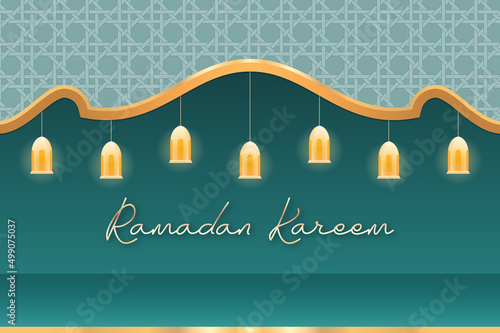 Modern futuristic islamic banner for ramadan moment