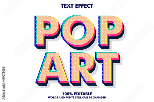 Editable pop art text effects combine with glitch effect